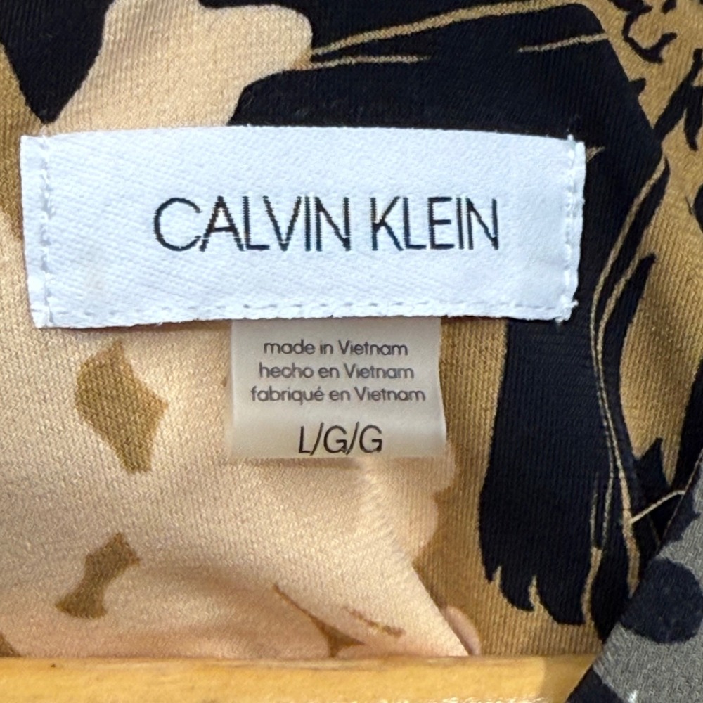 Calvin Klein‎ Sleeveless Floral Print Pleated Neck Top Women's Size L G G - Picture 9 of 10